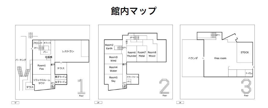 館内マップ — THE BLESS AWAJI フロアプラン